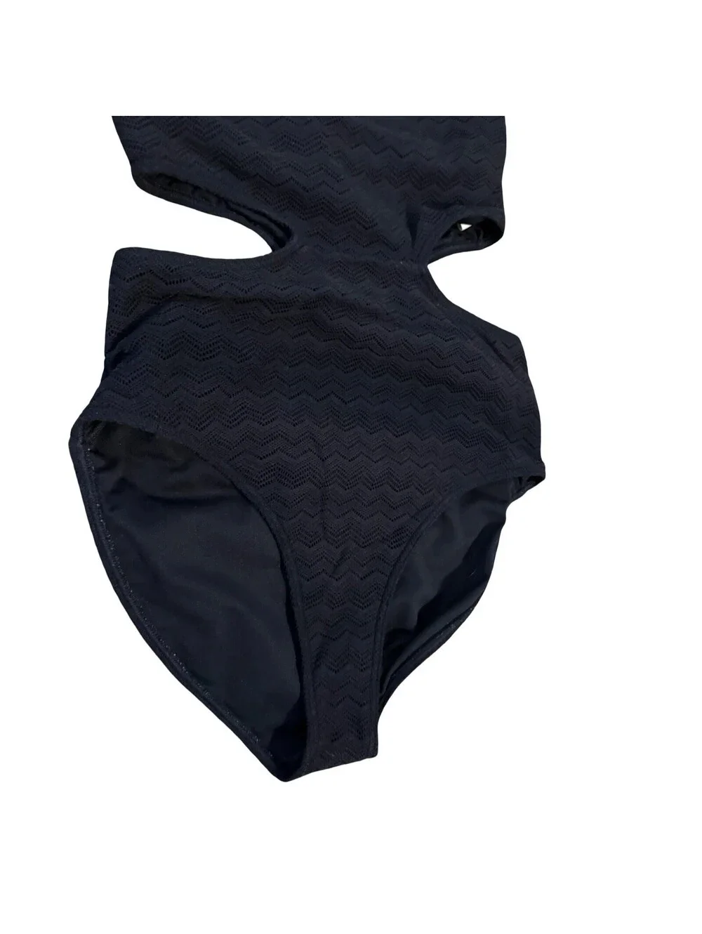 Abercrombie Kids High-Neck Cutout One-Piece Black Swimsuit Size 13/14